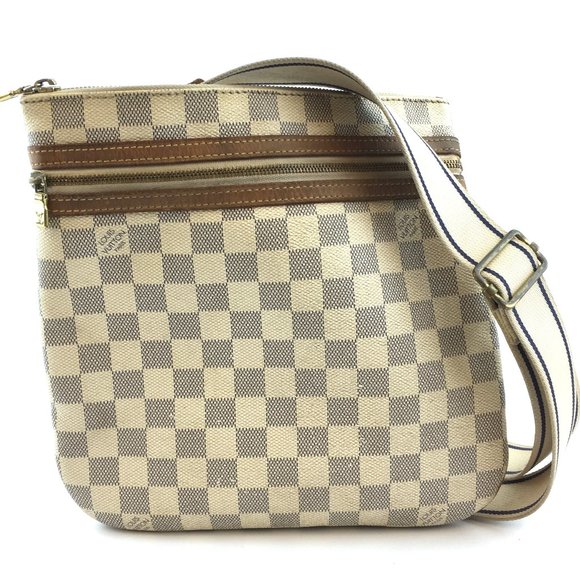 Messenger Bosphore #44018 Pm White Grey Damier Azur Canvas Cross Body Bag